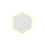 Proctor Magnetic Base Wall Lamp, 12W LED 3000K 498lm, 15/19cm Vertical Hexagonal Centre, Sand White/Acrylic Frosted Diffuser