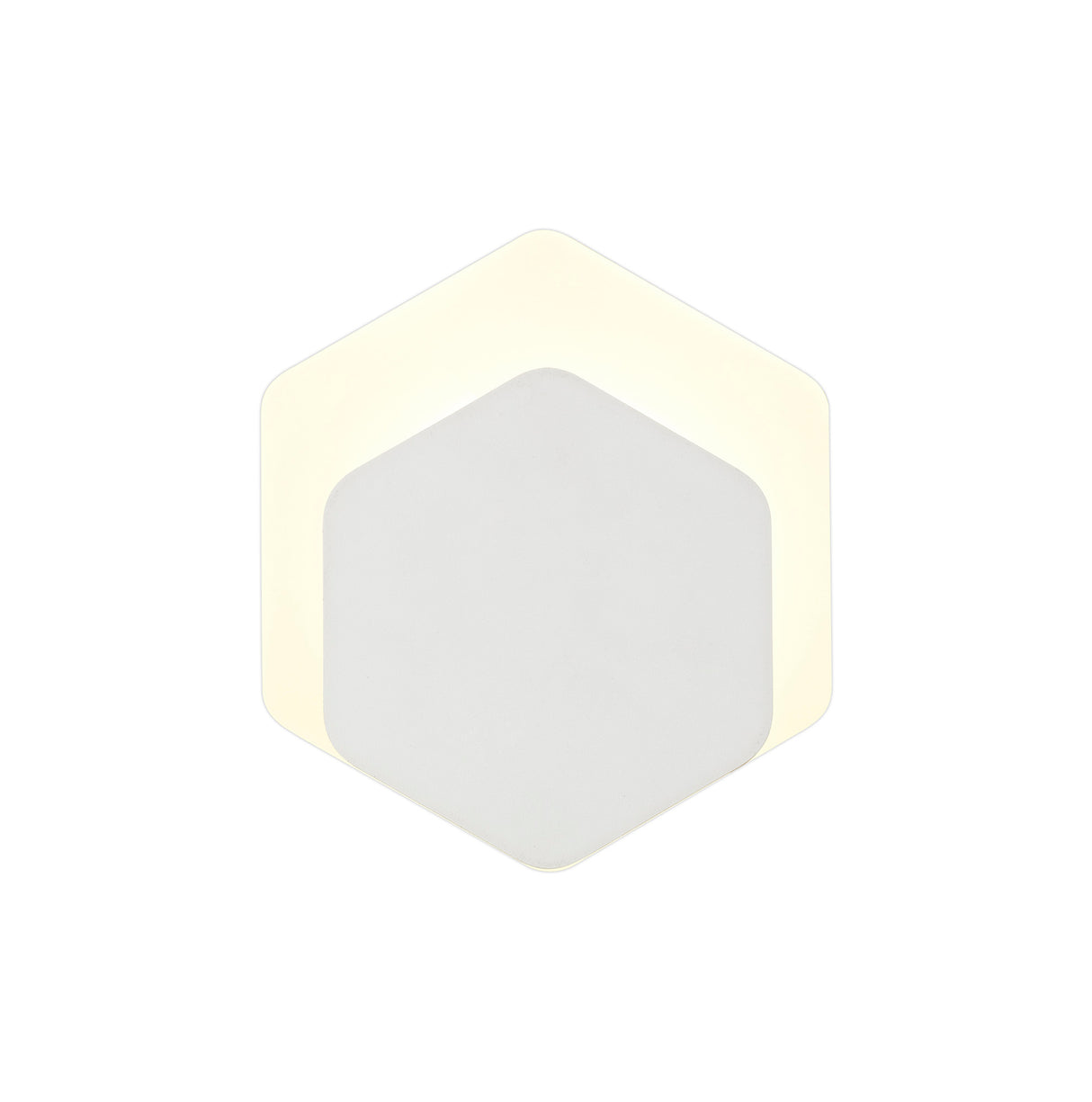 Proctor Magnetic Base Wall Lamp, 12W LED 3000K 498lm, 15/19cm Vertical Hexagonal Bottom Offset, Sand White/Acrylic Frosted Diffuser