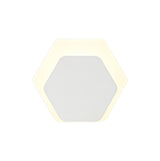 Proctor Magnetic Base Wall Lamp, 12W LED 3000K 498lm, 15/19cm Horizontal Hexagonal Bottom Offset, Sand White/Acrylic Frosted Diffuser