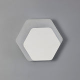 Proctor Magnetic Base Wall Lamp, 12W LED 3000K 498lm, 15/19cm Horizontal Hexagonal Right Offset, Sand White/Acrylic Frosted Diffuser