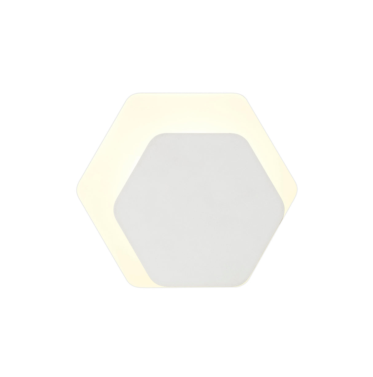 Proctor Magnetic Base Wall Lamp, 12W LED 3000K 498lm, 15/19cm Horizontal Hexagonal Right Offset, Sand White/Acrylic Frosted Diffuser