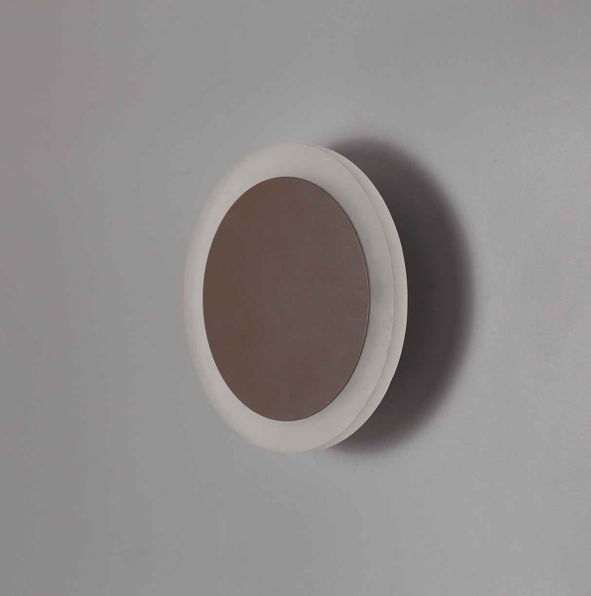 Proctor Magnetic Base Wall Lamp, 12W LED 3000K 498lm, 15/19cm Round Centre, Coffee/Acrylic Frosted Diffuser