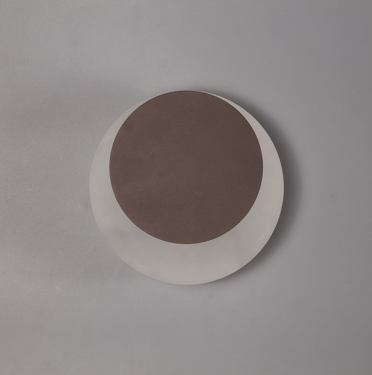Proctor Magnetic Base Wall Lamp, 12W LED 3000K 498lm, 15/19cm Round Top Offset, Coffee/Acrylic Frosted Diffuser