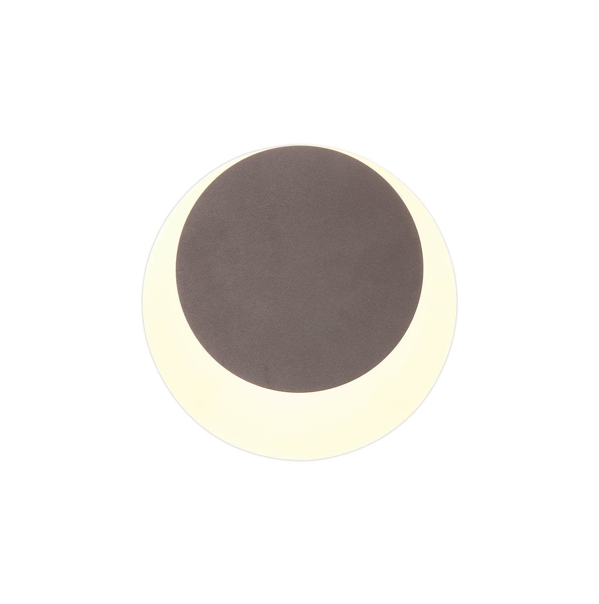 Proctor Magnetic Base Wall Lamp, 12W LED 3000K 498lm, 15/19cm Round Top Offset, Coffee/Acrylic Frosted Diffuser