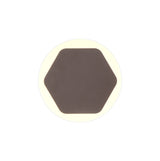 Proctor Magnetic Base Wall Lamp, 12W LED 3000K 498lm, 15cm Horizontal Hexagonal 19cm Round Centre, Coffee/Acrylic Frosted Diffuser
