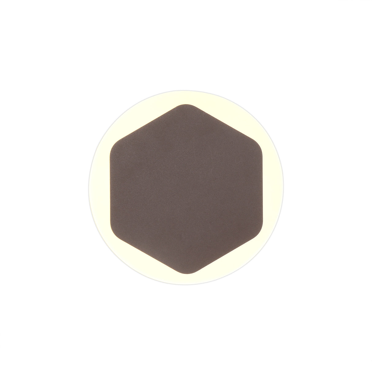 Proctor Magnetic Base Wall Lamp, 12W LED 3000K 498lm, 15cm Vertical Hexagonal 19cm Round Centre, Coffee/Acrylic Frosted Diffuser