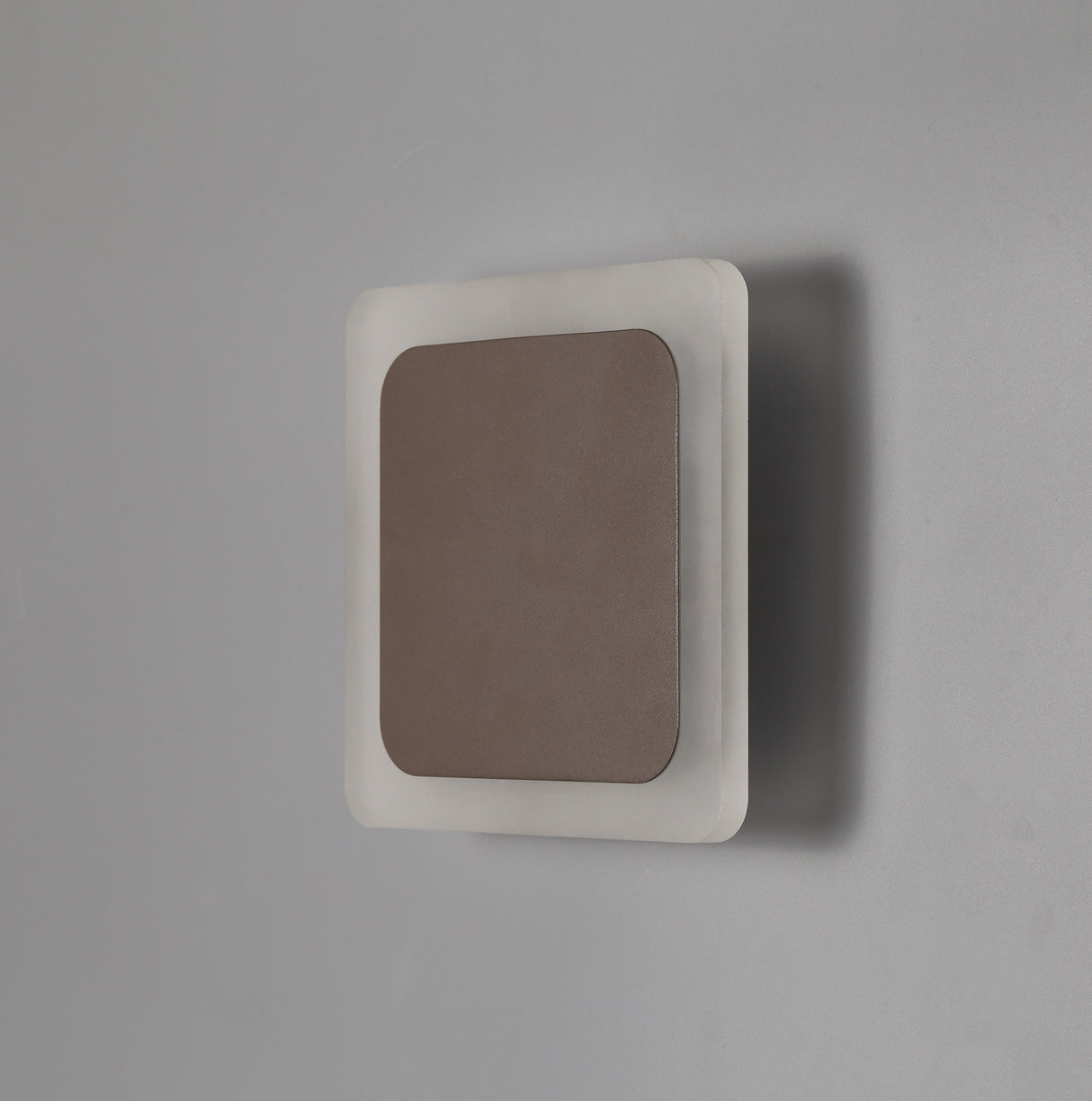 Proctor Magnetic Base Wall Lamp, 12W LED 3000K 498lm, 15/19cm Square Centre, Coffee/Acrylic Frosted Diffuser