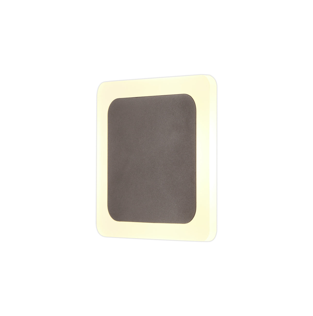 Proctor Magnetic Base Wall Lamp, 12W LED 3000K 498lm, 15/19cm Square Centre, Coffee/Acrylic Frosted Diffuser