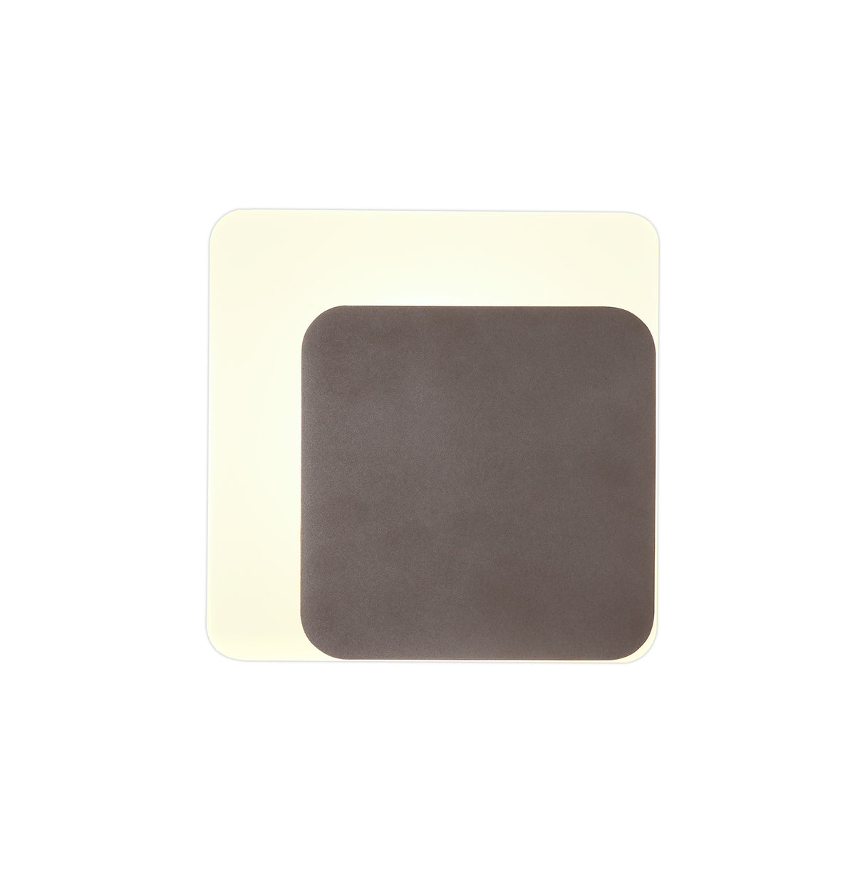 Proctor Magnetic Base Wall Lamp, 12W LED 3000K 498lm, 15/19cm Square Right Offset, Coffee/Acrylic Frosted Diffuser