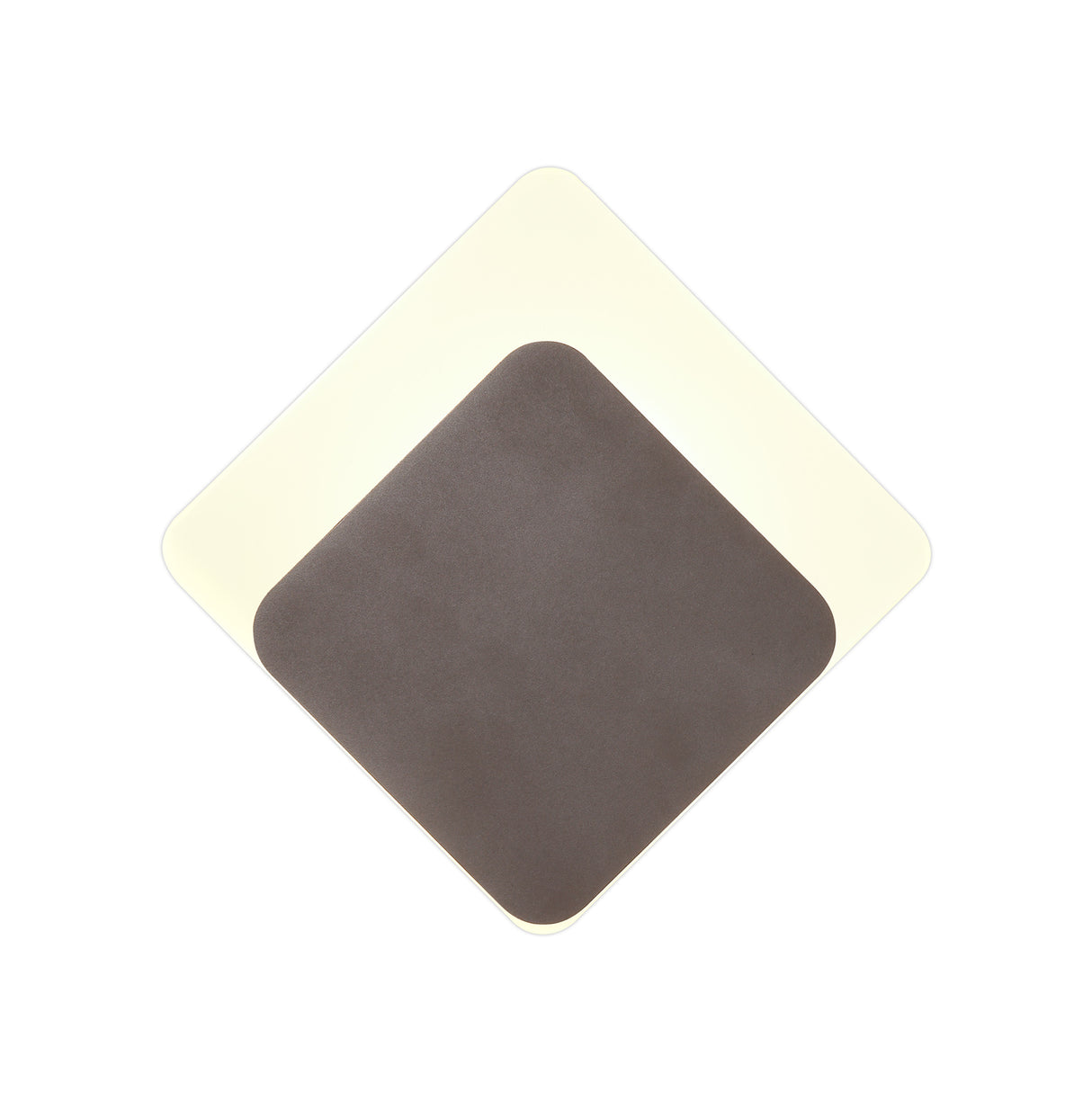 Proctor Magnetic Base Wall Lamp, 12W LED 3000K 498lm, 15/19cm Diamond Bottom Offset, Coffee/Acrylic Frosted Diffuser