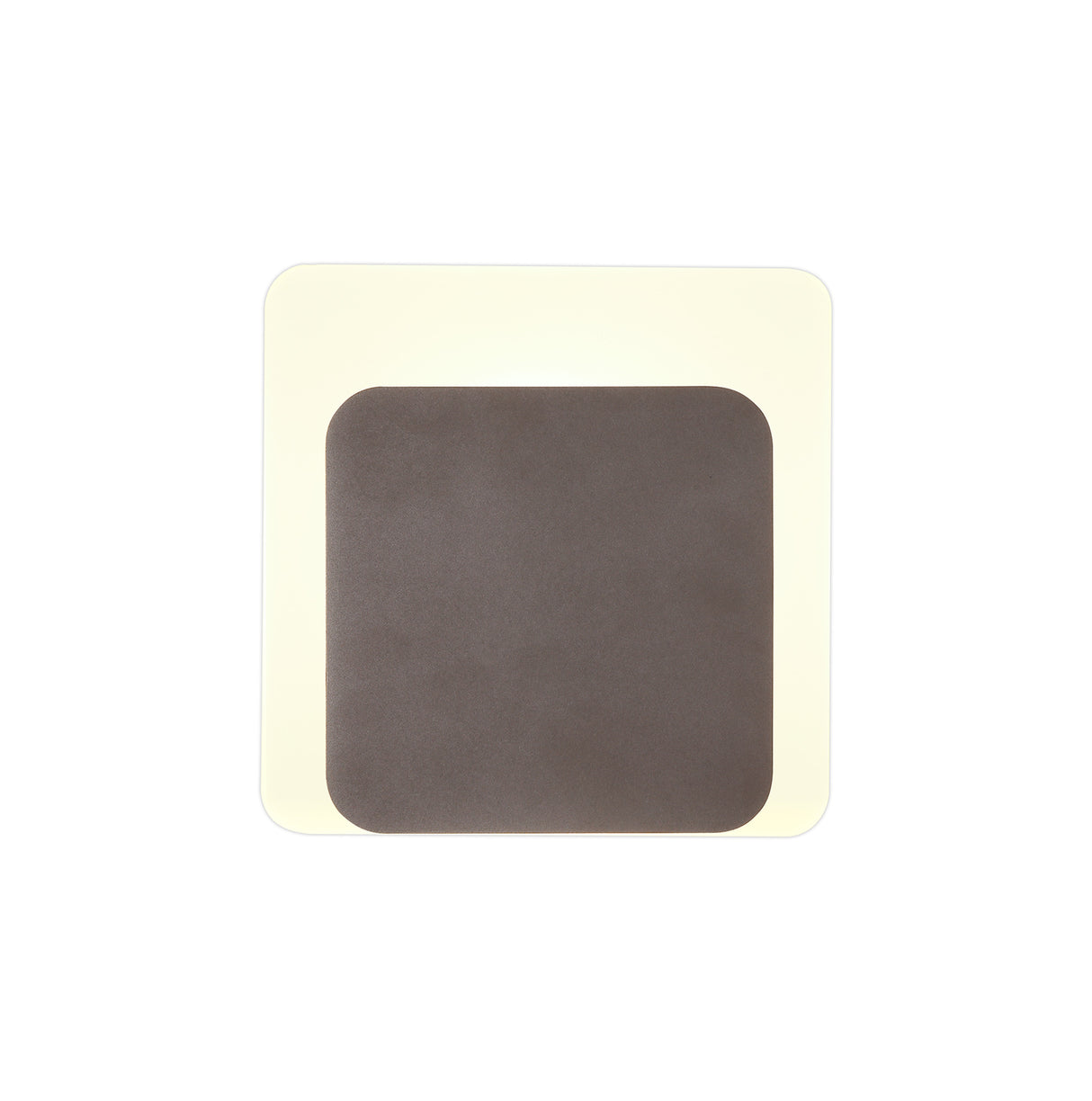 Proctor Magnetic Base Wall Lamp, 12W LED 3000K 498lm, 15/19cm Square Bottom Offset, Coffee/Acrylic Frosted Diffuser