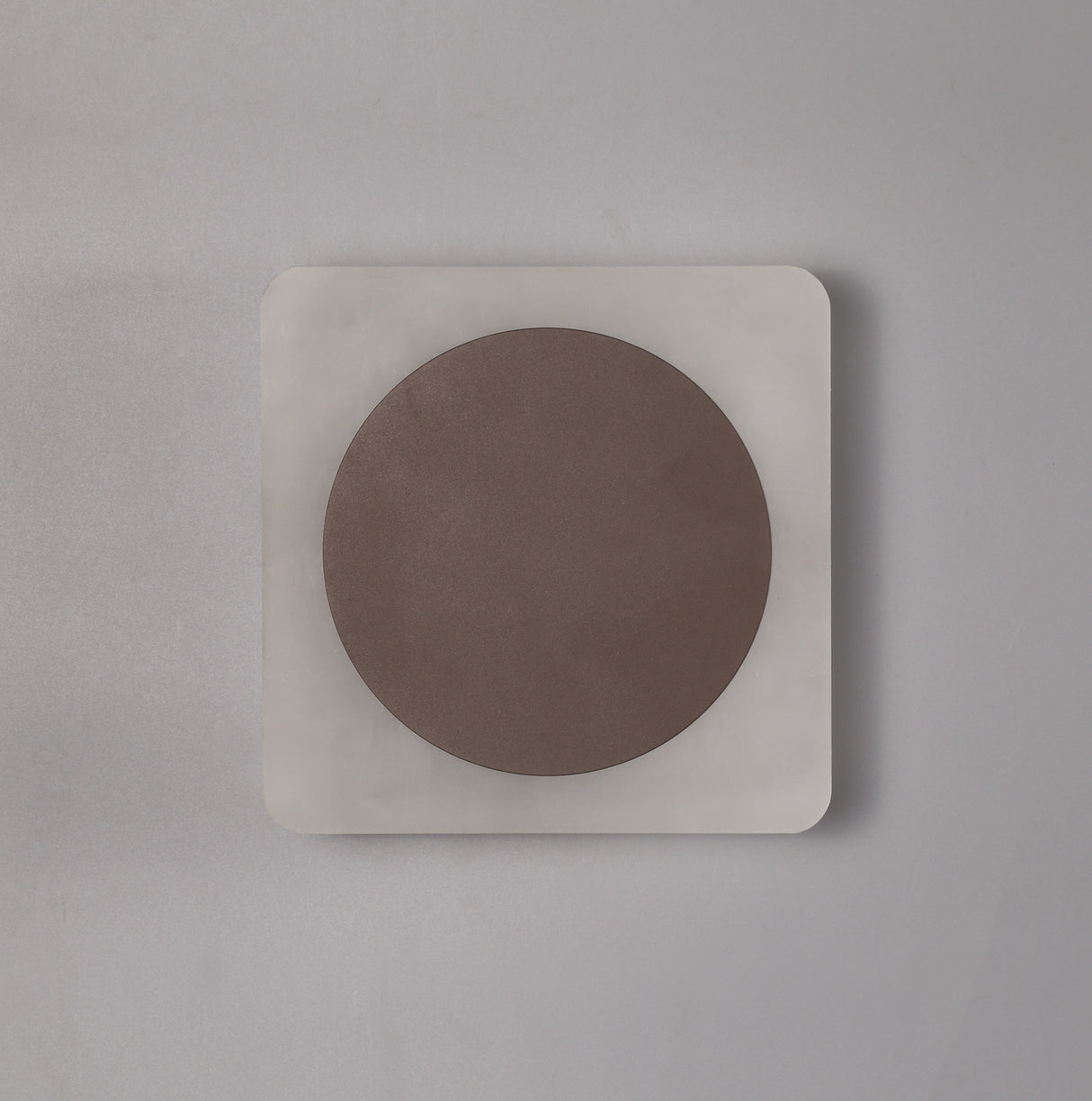 Proctor Magnetic Base Wall Lamp, 12W LED 3000K 498lm, 15cm Round 19cm Square Centre, Coffee/Acrylic Frosted Diffuser