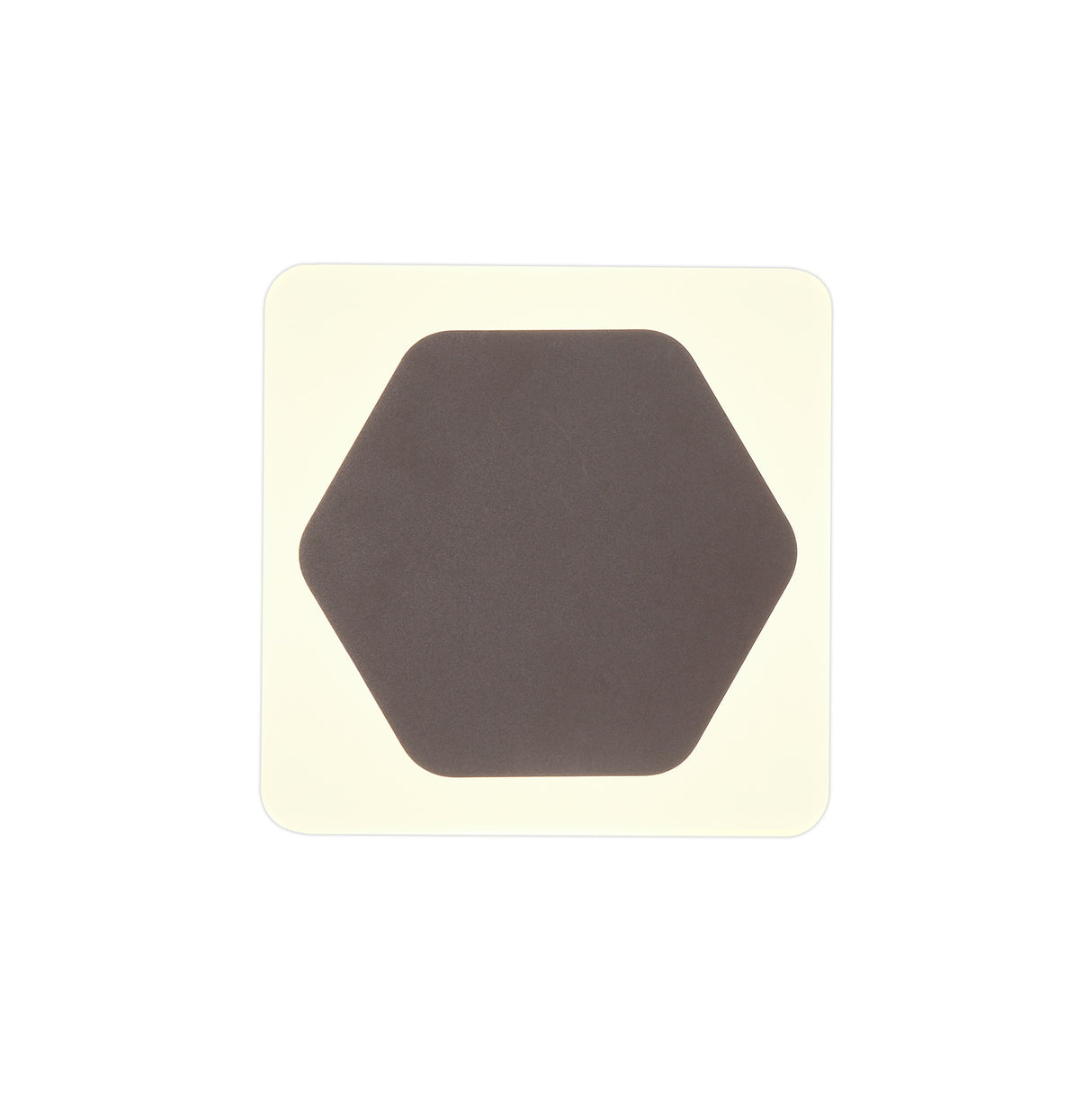 Proctor Magnetic Base Wall Lamp, 12W LED 3000K 498lm, 15cm Horizontal Hexagonal 19cm Square Centre, Coffee/Acrylic Frosted Diffuser