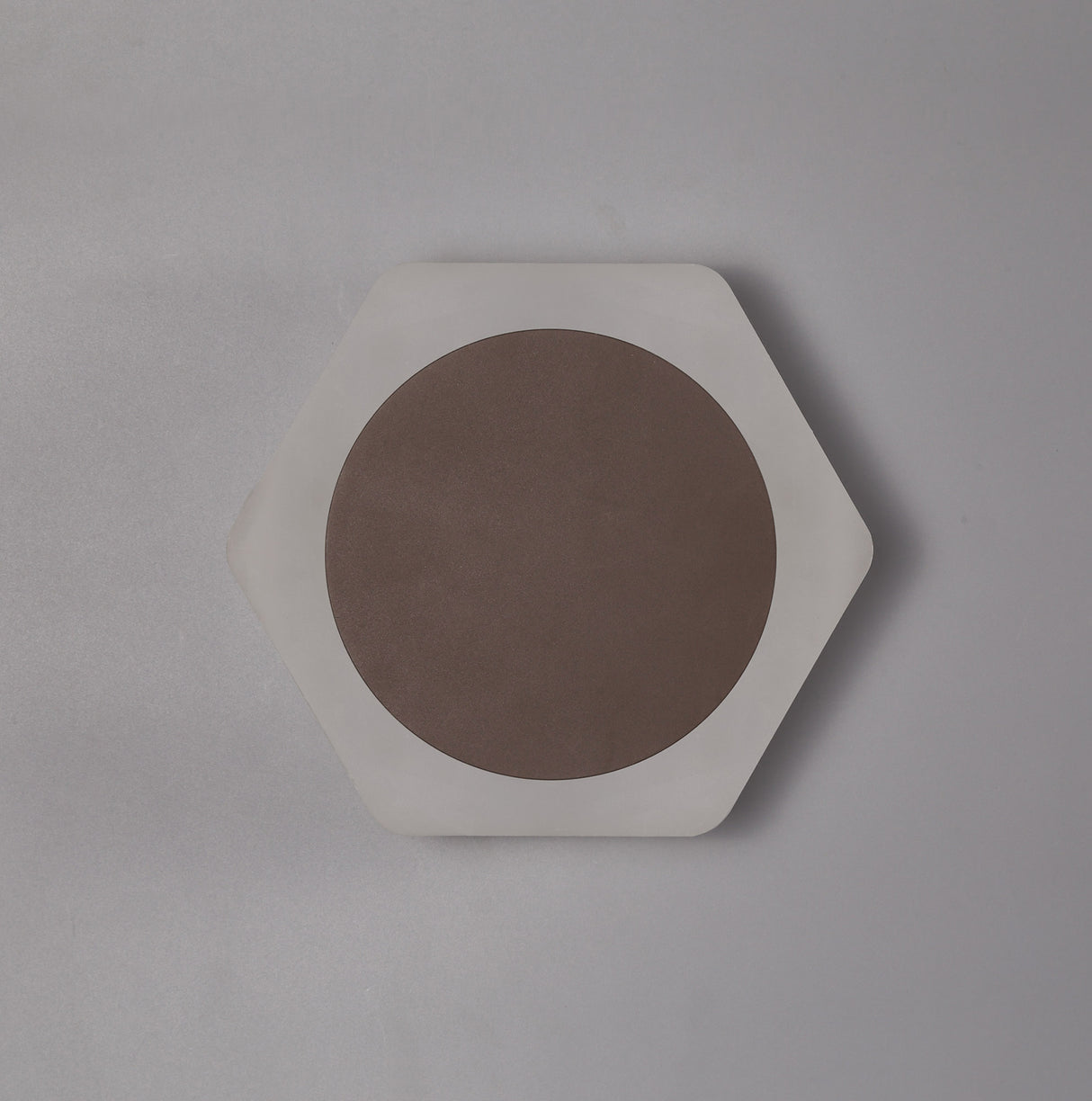 Proctor Magnetic Base Wall Lamp, 12W LED 3000K 498lm, 15cm Round 19cm Horizontal Hexagonal Centre, Coffee/Acrylic Frosted Diffuser