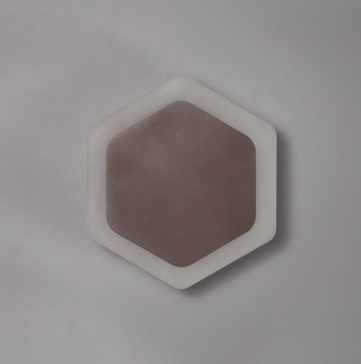 Proctor Magnetic Base Wall Lamp, 12W LED 3000K 498lm, 15/19cm Vertical Hexagonal Centre, Coffee/Acrylic Frosted Diffuser