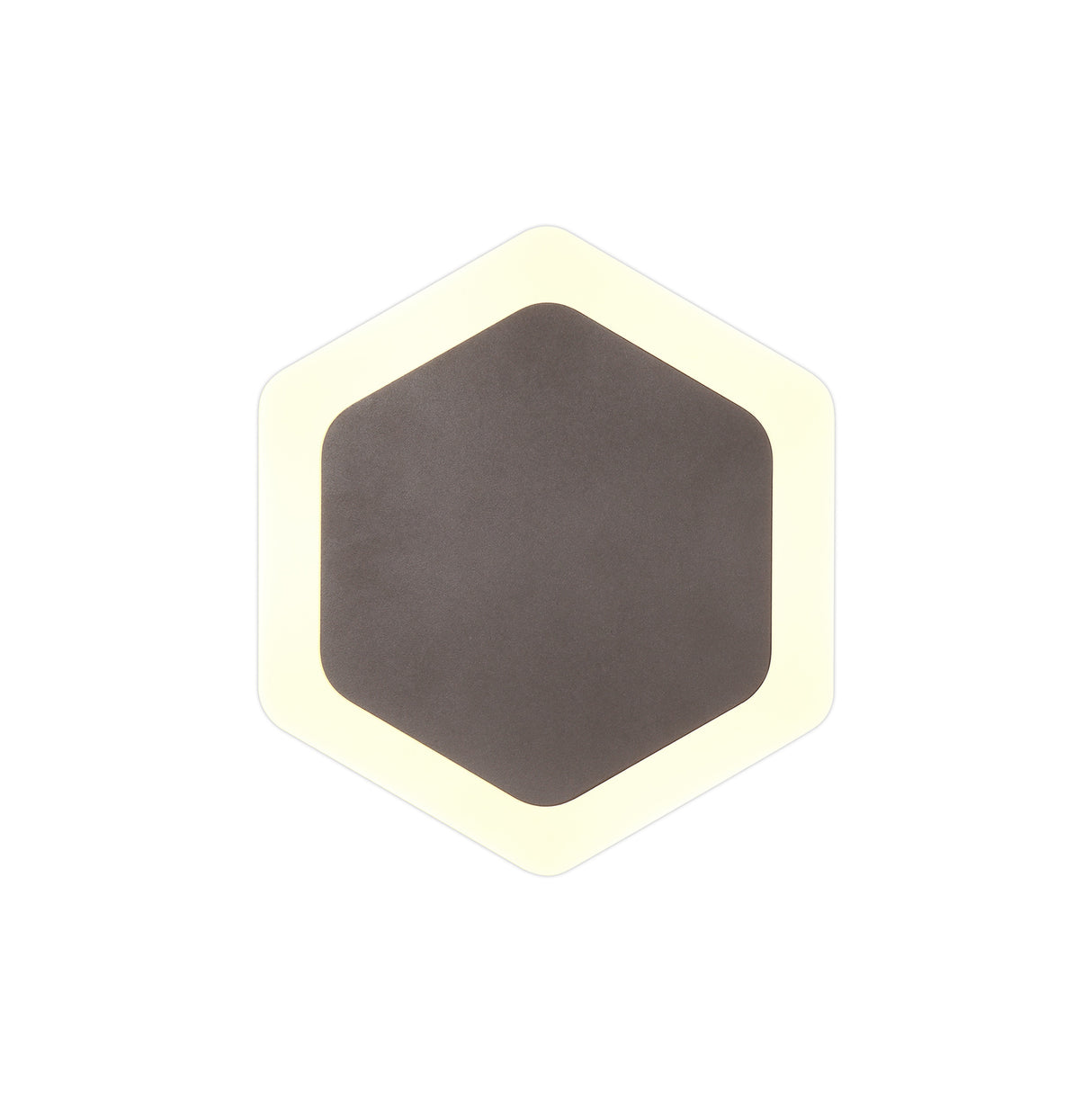 Proctor Magnetic Base Wall Lamp, 12W LED 3000K 498lm, 15/19cm Vertical Hexagonal Centre, Coffee/Acrylic Frosted Diffuser