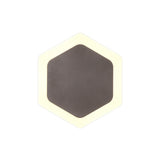 Proctor Magnetic Base Wall Lamp, 12W LED 3000K 498lm, 15/19cm Vertical Hexagonal Centre, Coffee/Acrylic Frosted Diffuser