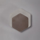 Proctor Magnetic Base Wall Lamp, 12W LED 3000K 498lm, 15/19cm Vertical Hexagonal Bottom Offset, Coffee/Acrylic Frosted Diffuser
