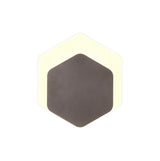 Proctor Magnetic Base Wall Lamp, 12W LED 3000K 498lm, 15/19cm Vertical Hexagonal Bottom Offset, Coffee/Acrylic Frosted Diffuser
