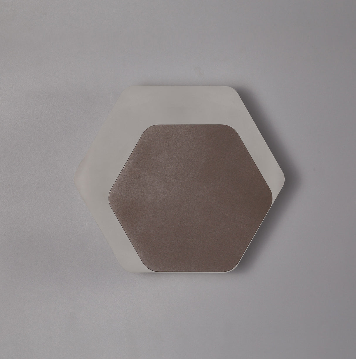 Proctor Magnetic Base Wall Lamp, 12W LED 3000K 498lm, 15/19cm Horizontal Hexagonal Right Offset, Coffee/Acrylic Frosted Diffuser