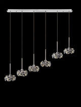 Byrne 6 Light G9 2m Linear Pendant With Polished Chrome And Crystal Shade