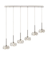 Byrne 6 Light G9 2m Linear Pendant With Polished Chrome And Crystal Shade