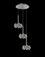 Byrne 3 Light G9 2m Round Pendant With Polished Chrome And Crystal Shade