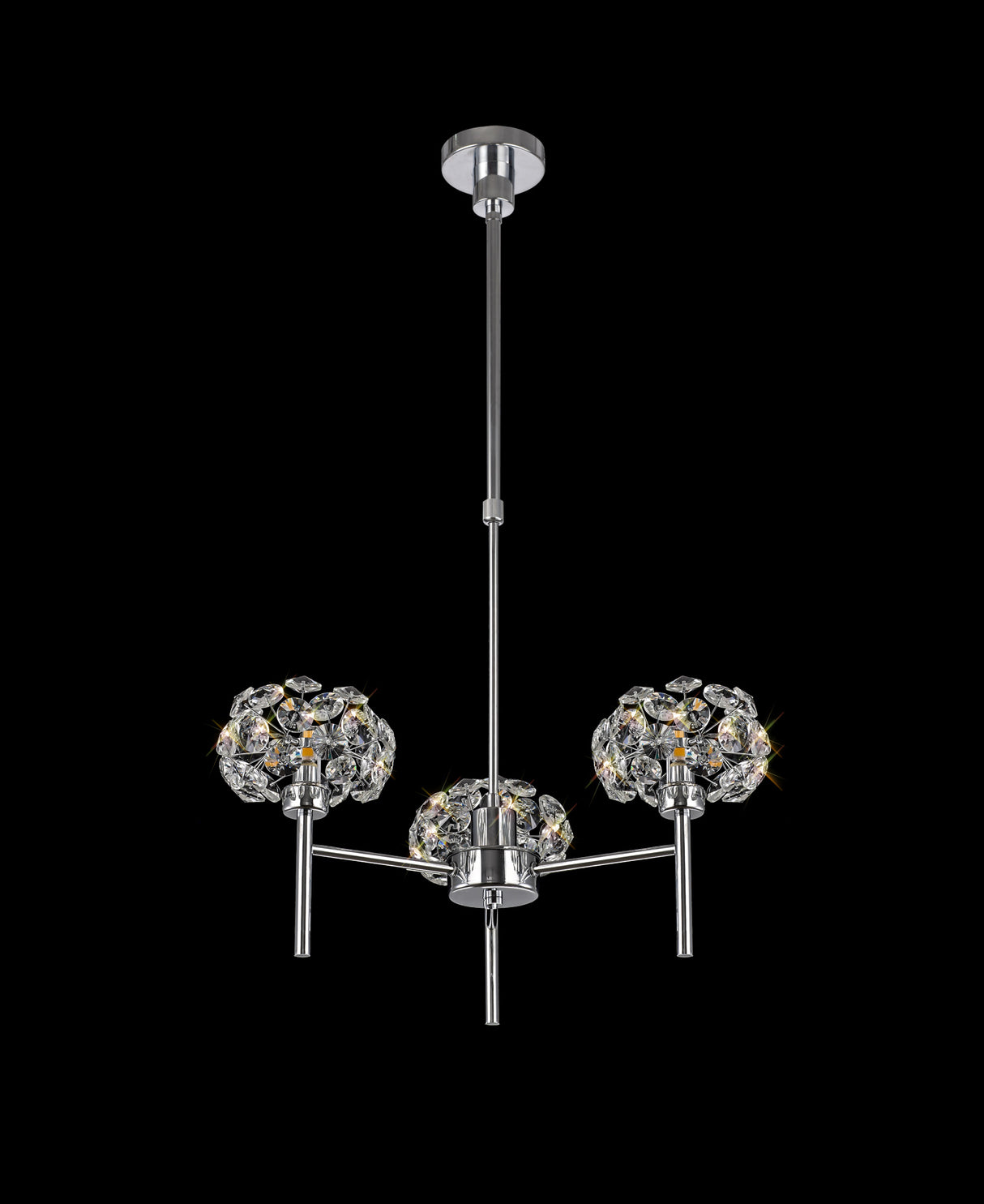 Byrne 3 Light G9 Telescopic Light With Polished Chrome And Crystal Shade