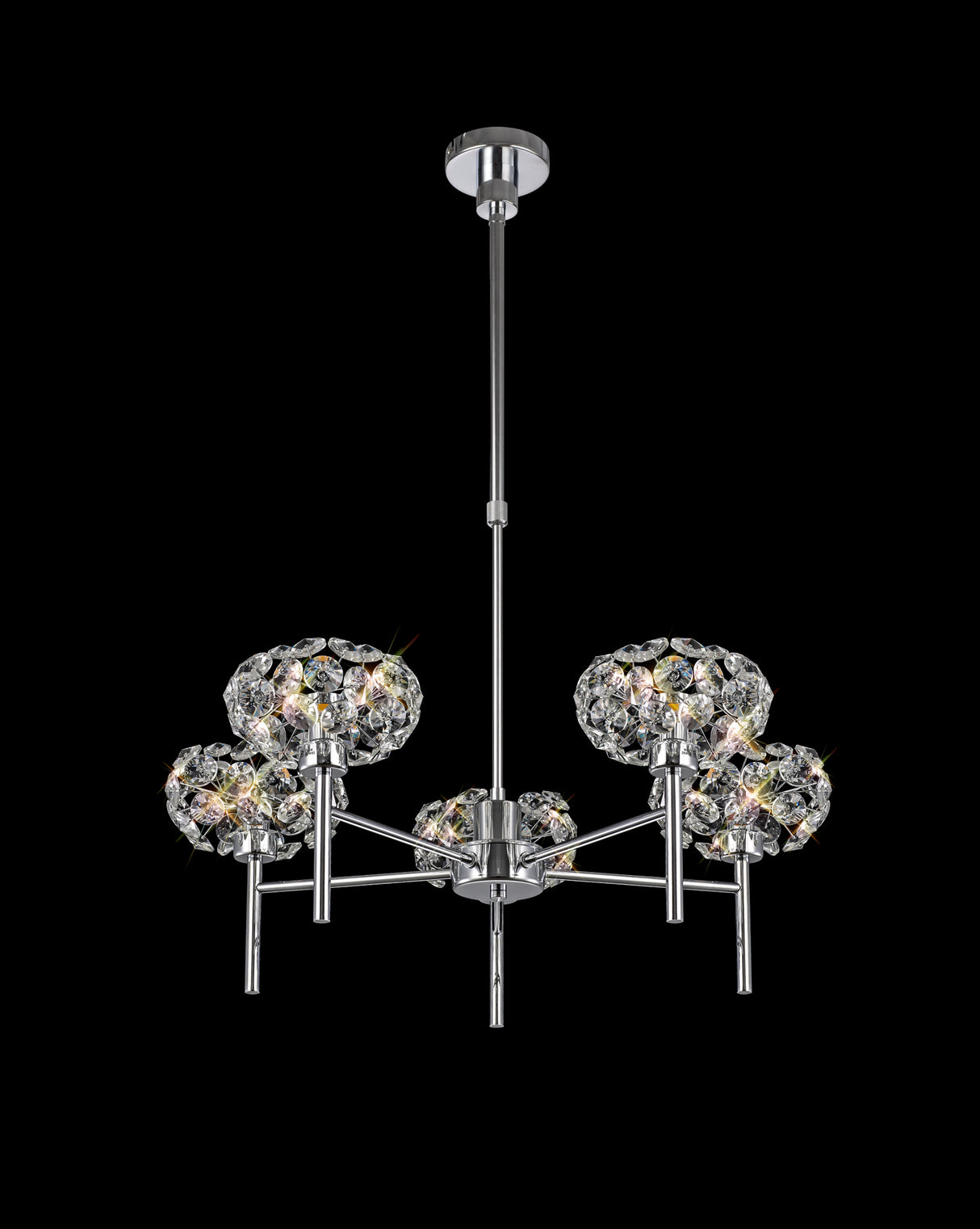 Byrne 5 Light G9 Telescopic Light With Polished Chrome And Crystal Shade