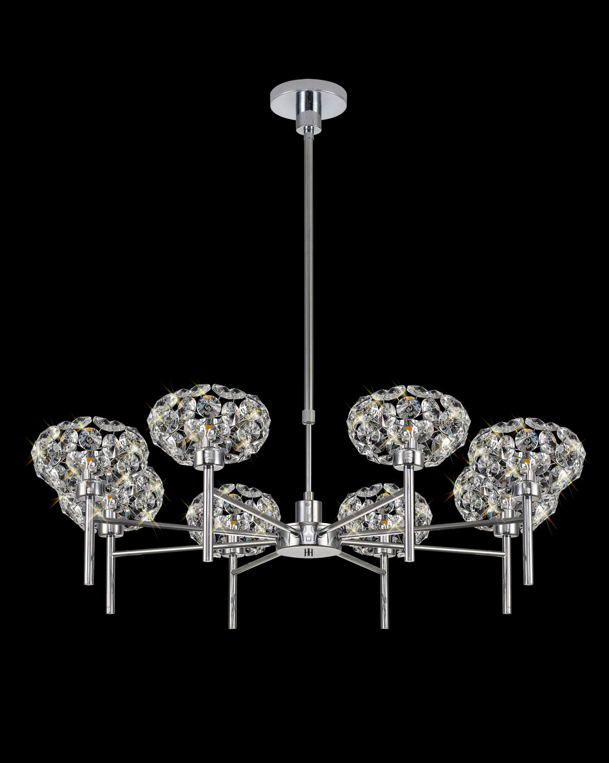 Byrne 8 Light G9 Telescopic Light With Polished Chrome And Crystal Shade