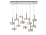 Byrne 12 Light G9 2m Linear Pendant With Polished Chrome And Crystal Shade
