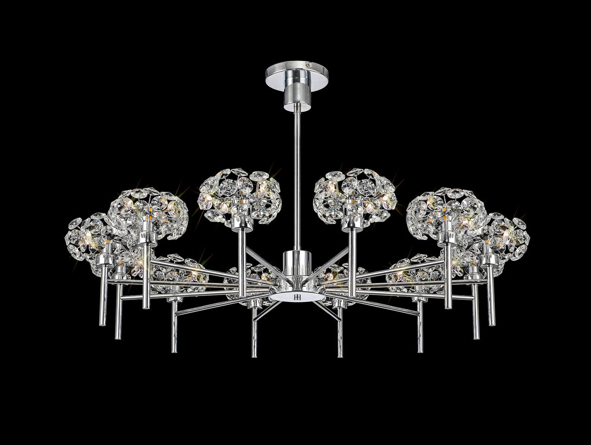 Byrne 12 Light G9 Telescopic Light With Polished Chrome And Crystal Shade