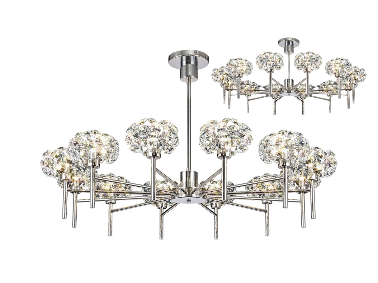 Byrne 12 Light G9 Telescopic Light With Polished Chrome And Crystal Shade