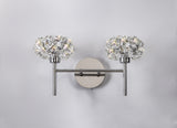 Byrne 2 Light G9 Switched Wall Lamp With Polished Chrome And Crystal Shade