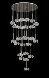 Byrne 24 Light G9 5m Round Multiple Pendant With Polished Chrome And Crystal Shade, Item Weight: 25.2kg