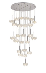 Byrne 24 Light G9 5m Round Multiple Pendant With Polished Chrome And Crystal Shade, Item Weight: 25.2kg