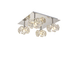 Byrne Square 4 Light G9 40cm Flush Light With Polished Chrome Square And Crystal Shade