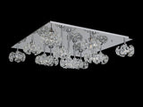 Byrne Square 13 Light G9 Flush Light With Polished Chrome Square And Crystal Shade, Item Weight: 17.2kg