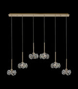 Byrne 6 Light G9 2m Linear Pendant With French Gold And Crystal Shade