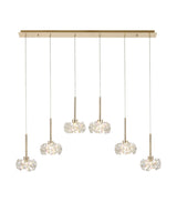 Byrne 6 Light G9 2m Linear Pendant With French Gold And Crystal Shade