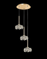 Byrne 3 Light G9 2m Round Pendant With French Gold And Crystal Shade