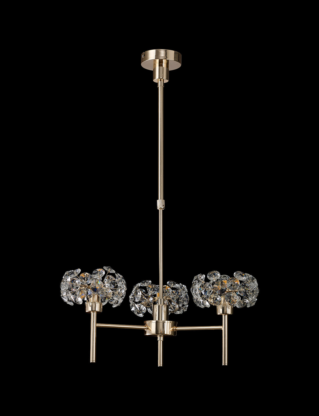 Byrne 3 Light G9 Telescopic Light With French Gold And Crystal Shade