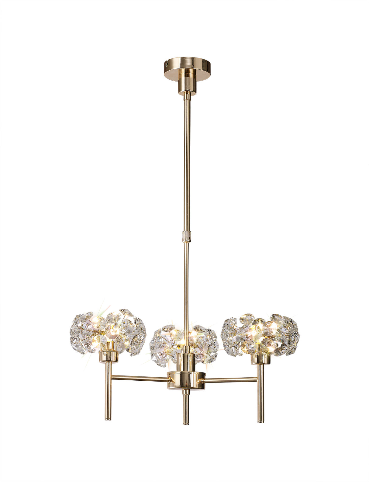 Byrne 3 Light G9 Telescopic Light With French Gold And Crystal Shade