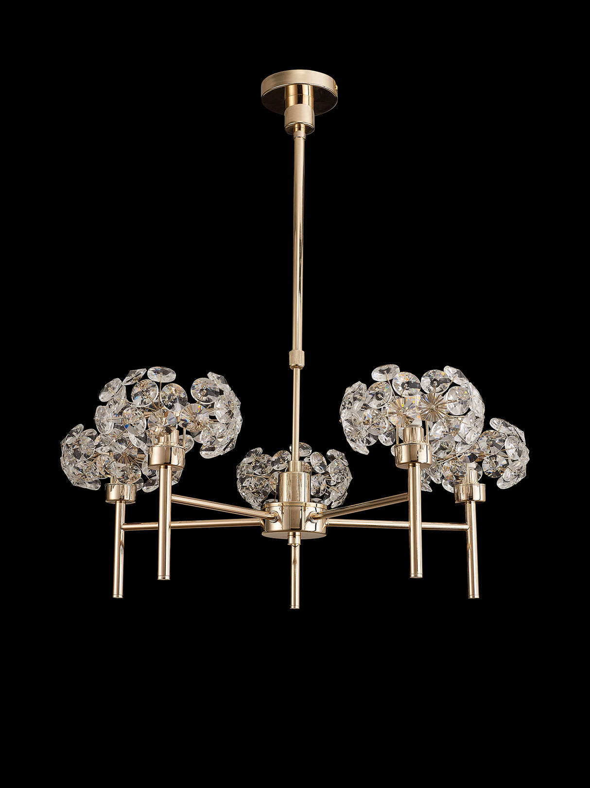Byrne 5 Light G9 Telescopic Light With French Gold And Crystal Shade