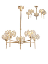 Byrne 5 Light G9 Telescopic Light With French Gold And Crystal Shade