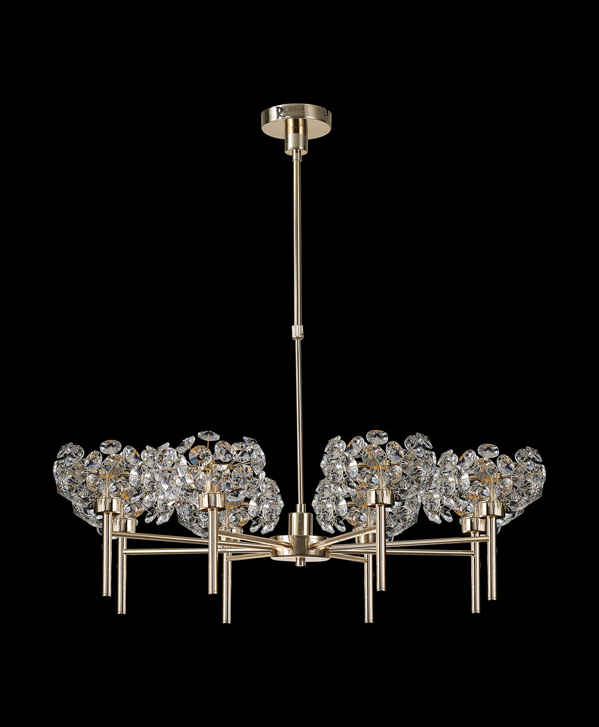 Byrne 8 Light G9 Telescopic Light With French Gold And Crystal Shade