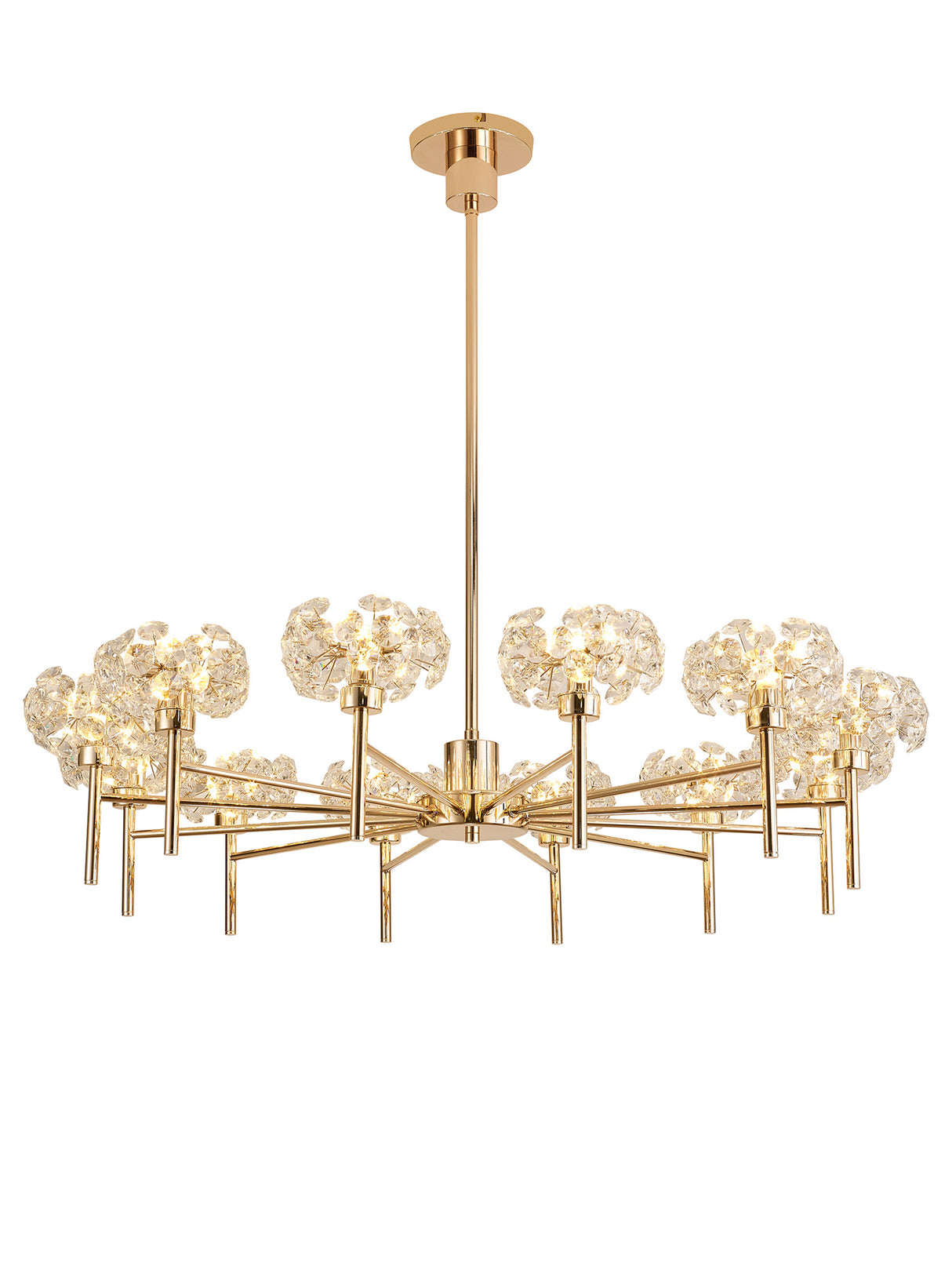 Byrne 12 Light G9 Telescopic Light With French Gold And Crystal Shade