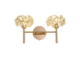 Byrne 2 Light G9 Switched Wall Lamp With French Gold And Crystal Shade