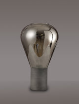 Rowell Narrow Table Lamp, 1 x E27, Pewter/Smoke Plated Glass