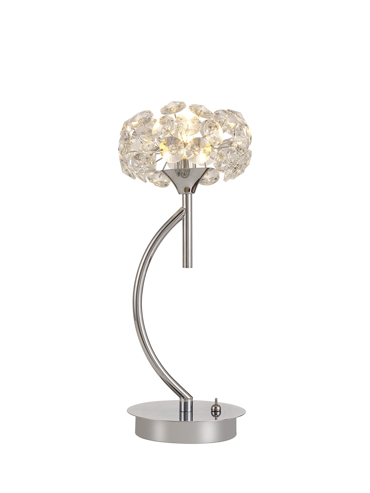 Byrne 1 Light G9 Vertical Table Lamp And Crystal Shade, Polished Chrome